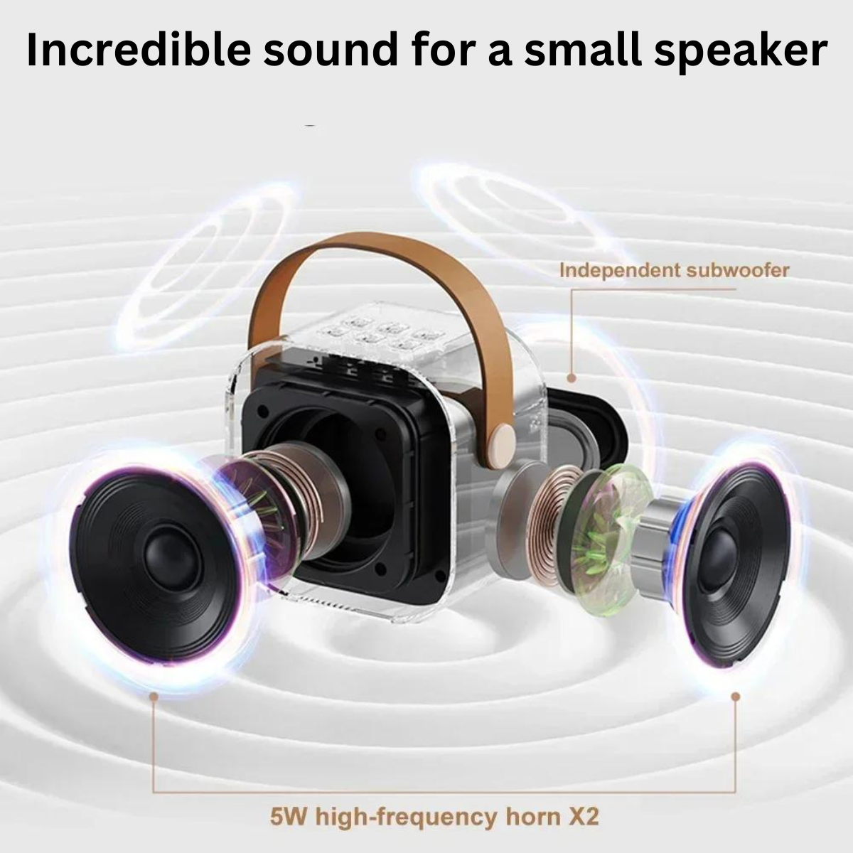 Brilliant Mini Karaoke Machine, PA Bluetooth Speaker System with 1 or 2 Wireless Microphones