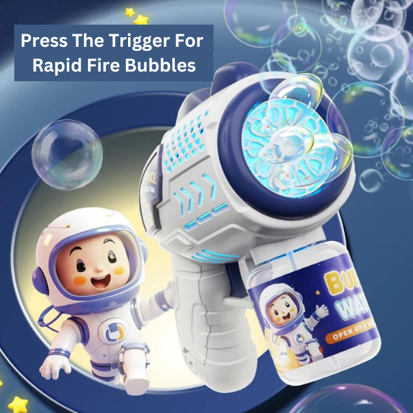 Astronaut Bubble Gun Blower with a Built in Light