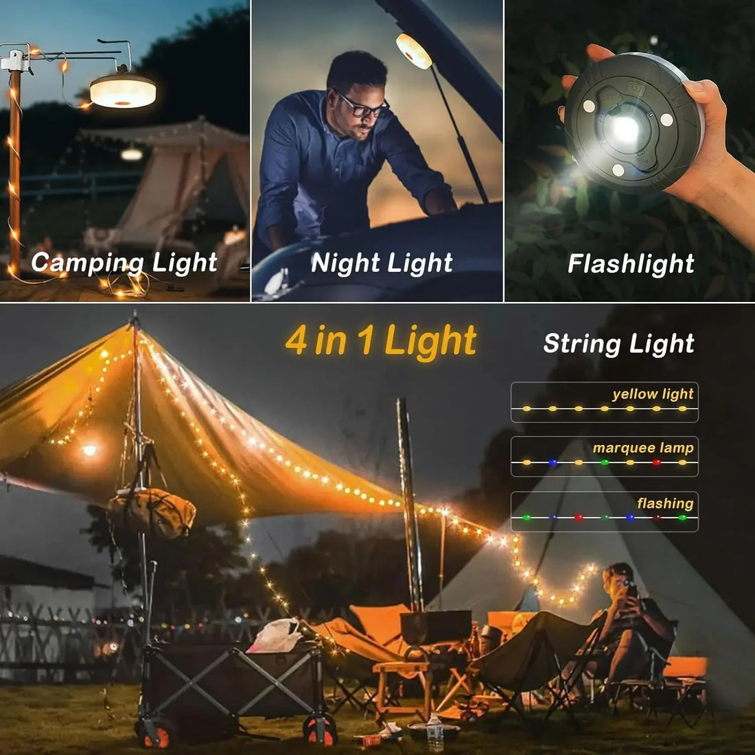 4-in-1 LED Retractable Light Reel