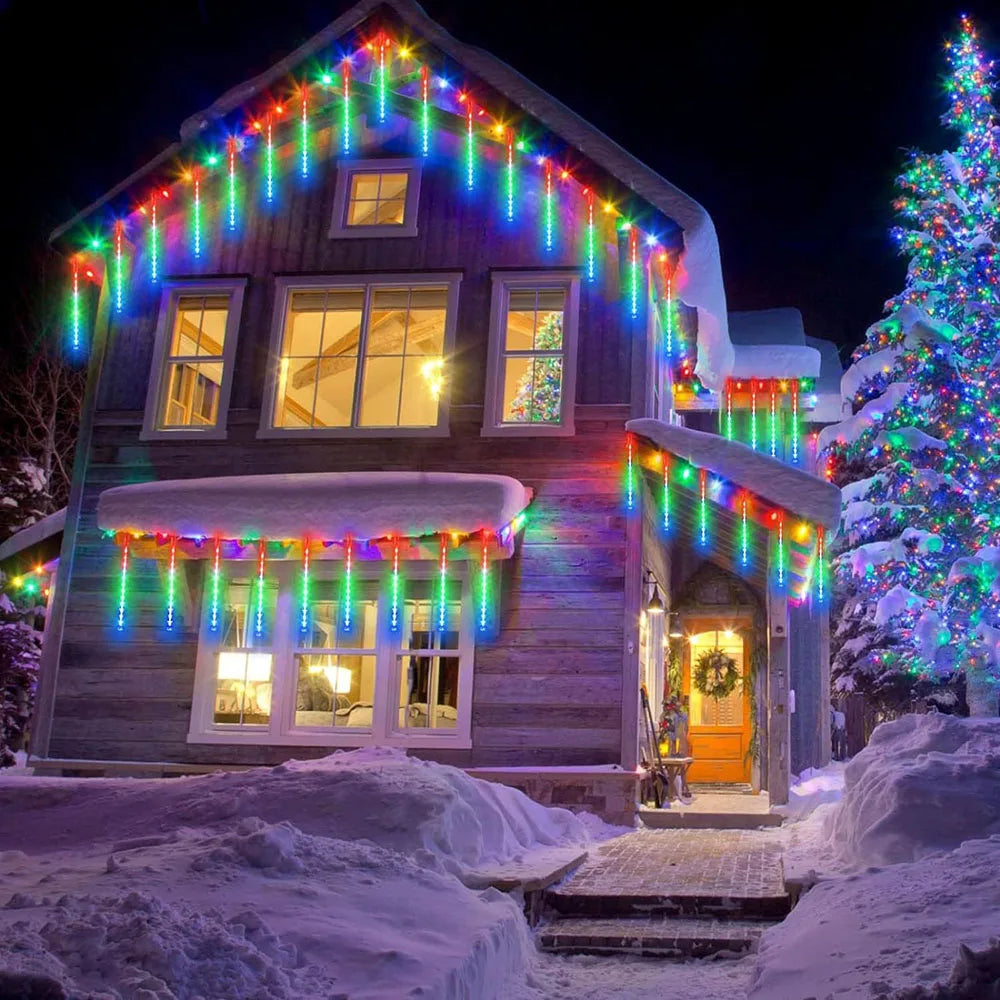 Stunning Cascading Icicle Lights, Perfect for the Garden