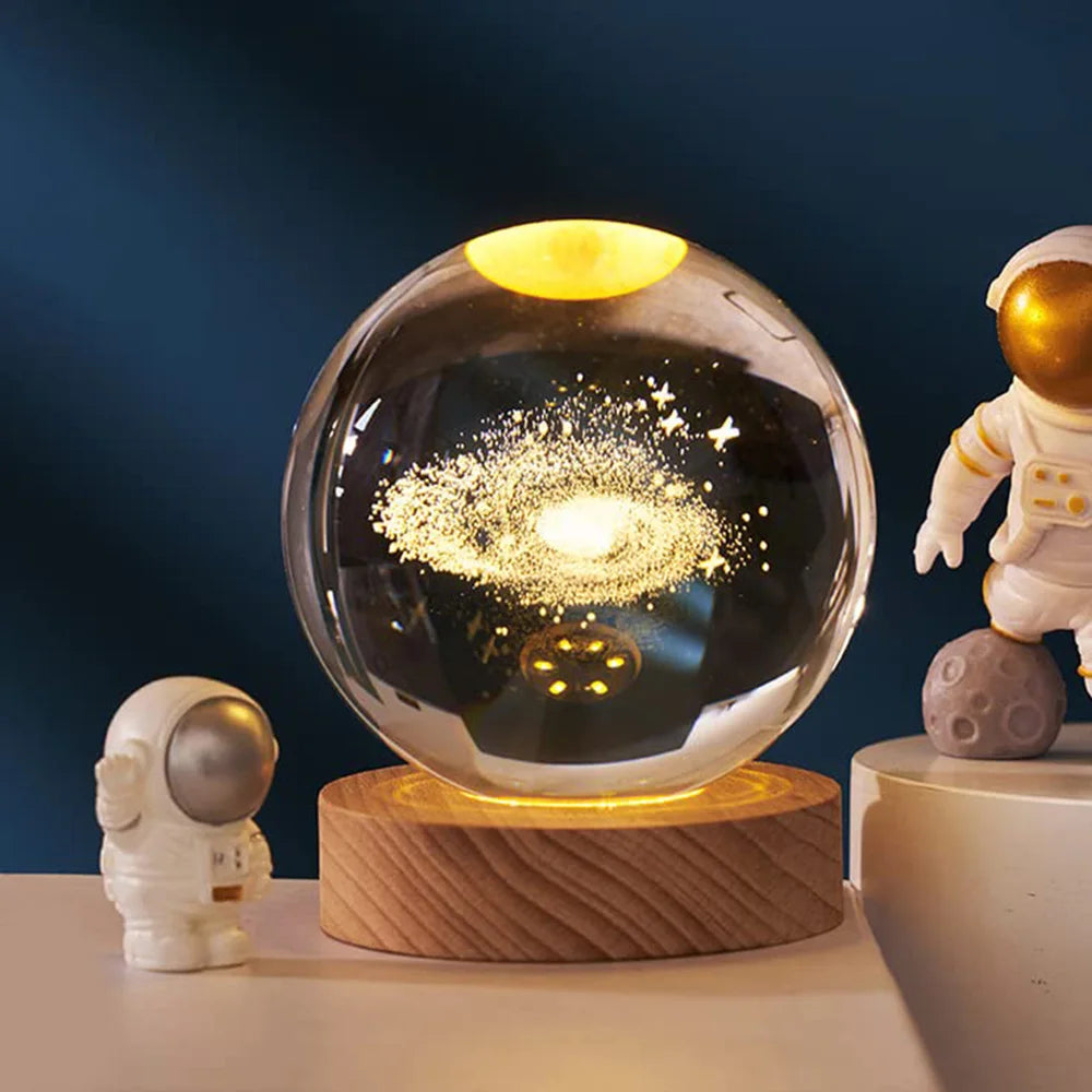 Fantastic 3D Planet Moon Crystal Ball LED Lamp