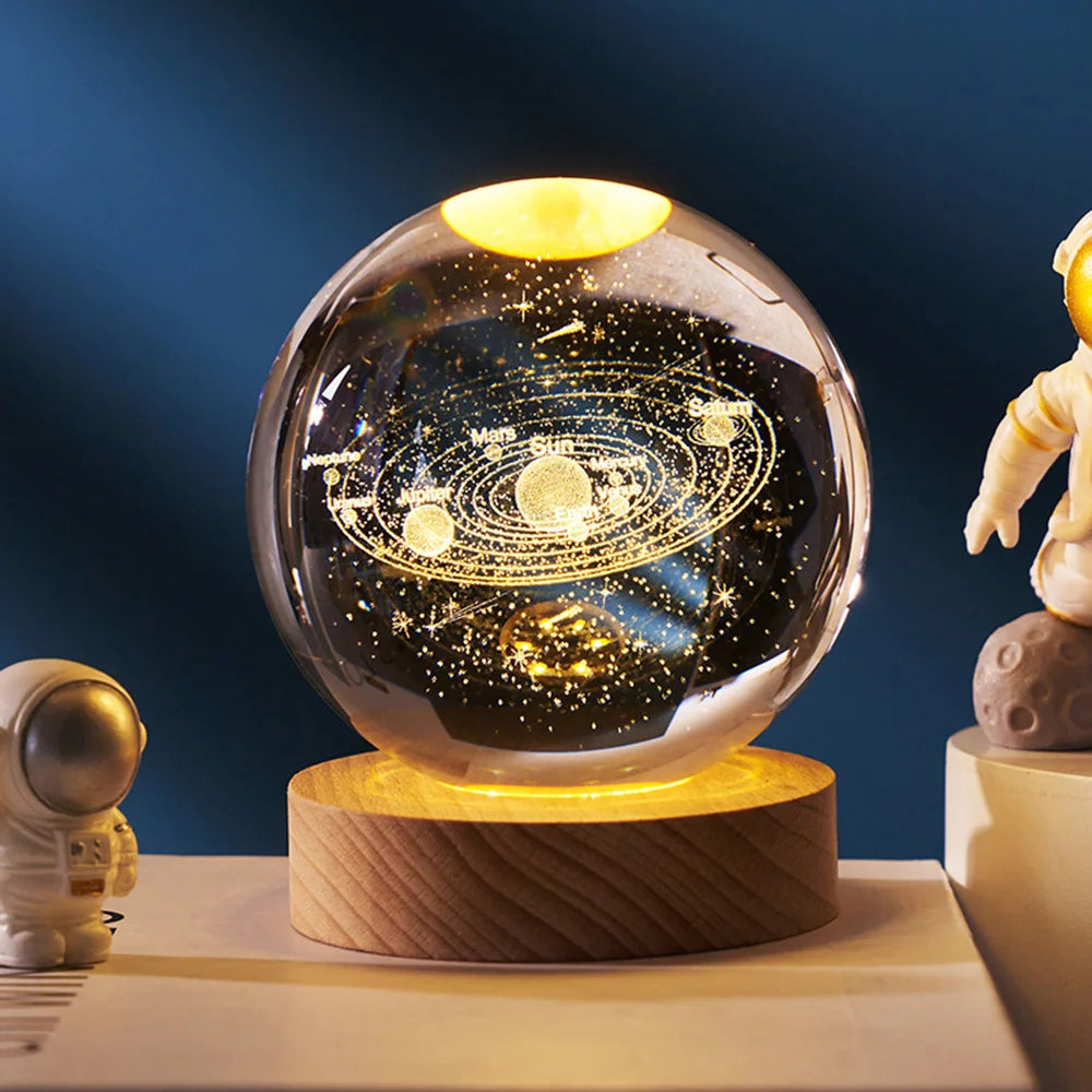 Fantastic 3D Planet Moon Crystal Ball LED Lamp