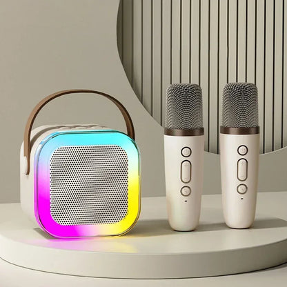 Brilliant Mini Karaoke Machine, PA Bluetooth Speaker System with 1 or 2 Wireless Microphones