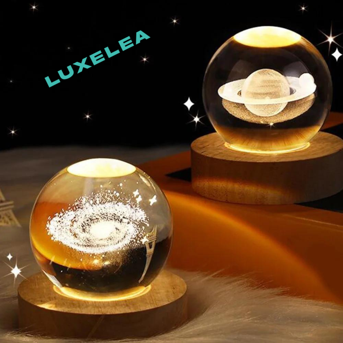 Fantastic 3D Planet Moon Crystal Ball LED Lamp